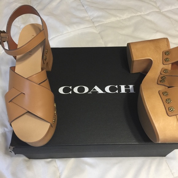 Coach Platform Leather Sandals - Picture 2 of 8